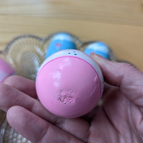 Vintage Lillian Vernon Pastel Hand Painted Wood Easter Eggs| Duck Rabbit - Dozen - Picture 10 of 15